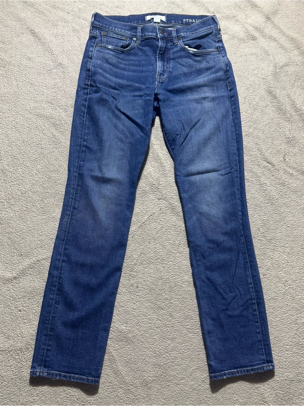 Madewell Jeans Mens 30 Straight Blue Denim Mid Rise Cotton Blend Meas 29x31